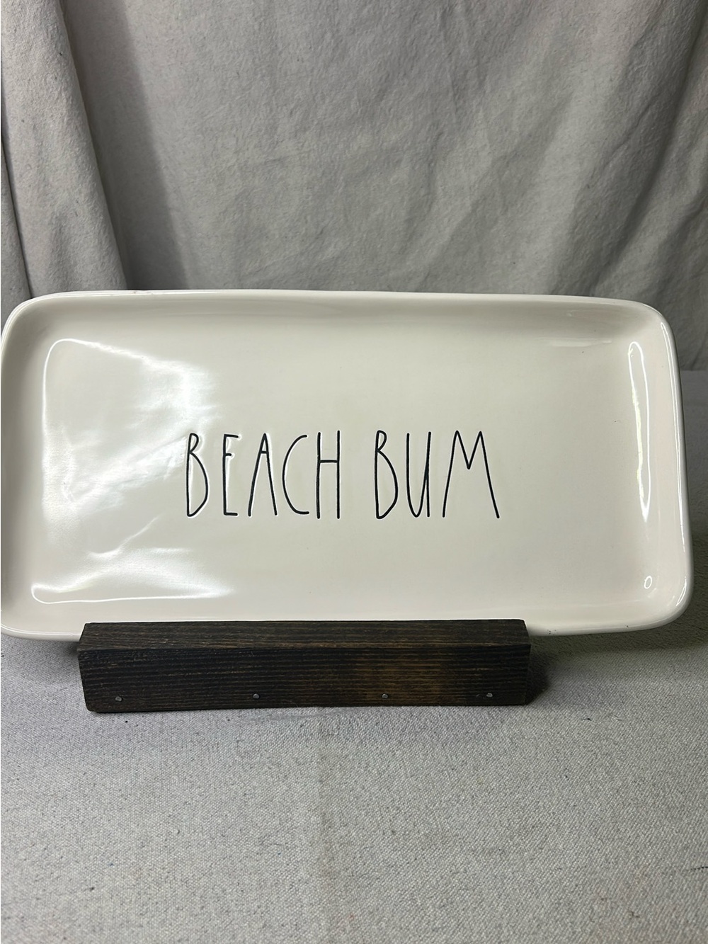 Rae Dunn White Ceramic "Beach Bum" Decorative Tray